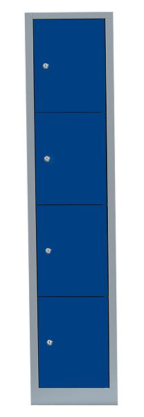 Lüllmann stalen compartimentenkast, 1800 x 415 x 500 mm, lichtgrijs/gentiaanblauw, 523411