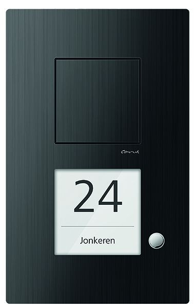 TCS Audio voordeurstation serie Carus IRIS met 1 belknop (rechts uitgelijnd), AP zwart, CAE1001-0156