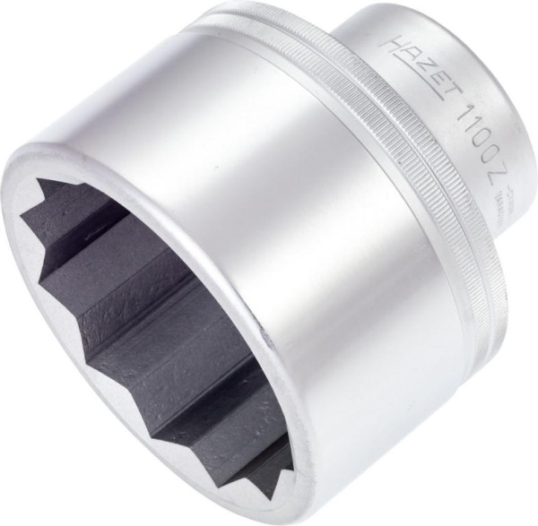 Hazet dopsleutelinzet, dubbele zeskant, hol vierkant 25 mm (1 inch), uitwendig dubbel zeskantprofiel, 75 mm, 1100Z-75