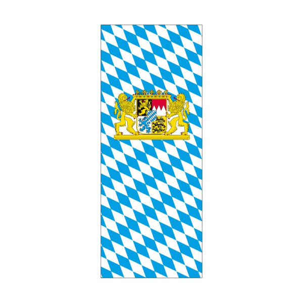 Stein HGS HGS Beierse staatsvlag (ruiten met leeuw), 400 x 150 cm (staand formaat), met kunststof karabijnhaak, FlagTop 110 g/m², voor vlaggenmasten vanaf 8 m, zonder ajoursteek, 26190