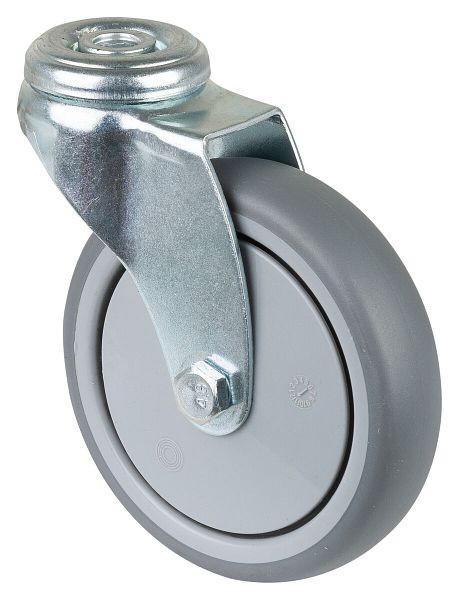 BS rollen apparatenrol, wielbreedte 24 mm, wiel-Ø 100 mm, draagvermogen 70 kg, grijs rubberen loopvlak, kogellager, VE = 4 stuks, A301.A85.100