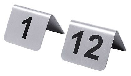 Contacto Tafel Nummerplaten 1-12 met zwarte zeefdruk, 1054/612