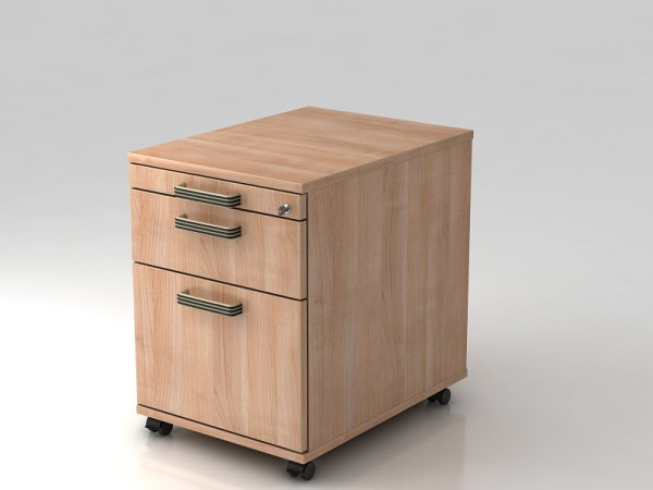Hammerbacher rolcontainer 58cm, 1 lade, 1HR, slotlijstgreep walnoot, 42,8x58x59 cm, 1/3/6 HE, VAC20/N/N/SG