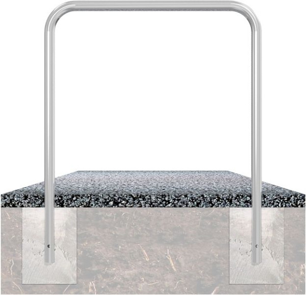 Schake buisbeugel van stalen buis Ø 48 x 2,5 mm zonder dwarsbalk voor inzetting in beton, totale breedte 700 mm, totale hoogte 1200 mm, 448_11