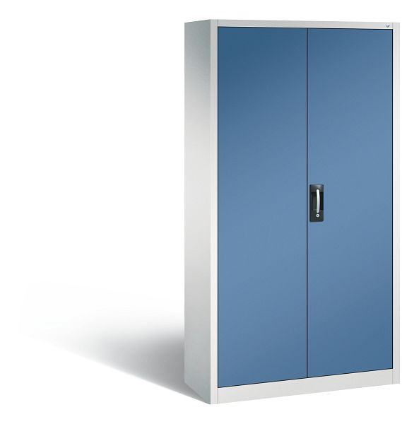 C+P tijdschriftenkast serie 13, H1980xB1000xD420mm, kleur: lichtgrijs / verre blauw, verzonken handgreep, 133144A27 S10025