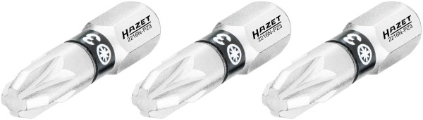 Hazet bit, volle zeskant 6,3 (1/4 inch), Pozidriv profiel PZ, PZ3, aantal gereedschappen: 3, sleutelmaat: PZ3, 2216N-PZ3/3