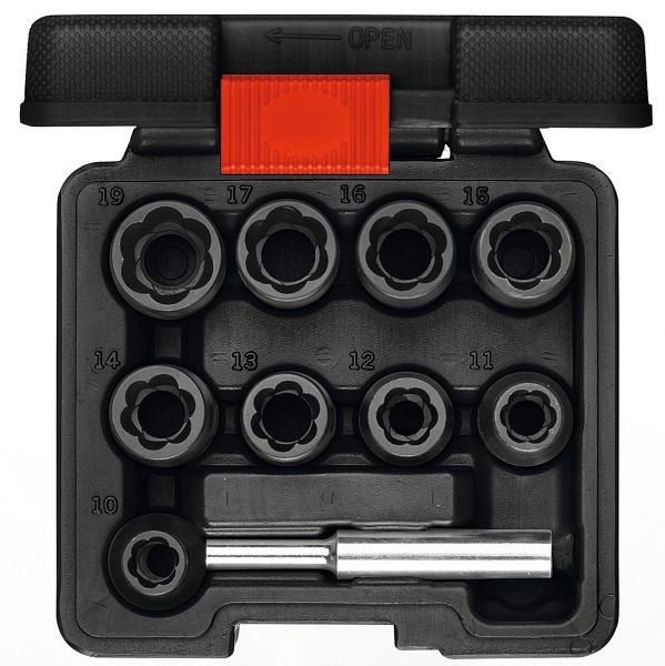GEDORE rode spiraalgroeftrekker 1/2 SW10-19mm 10 stuks, 3300034