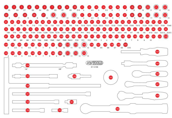 KS Tools Leeg schuiminzetstuk voor 811.0169, 811.0169-97