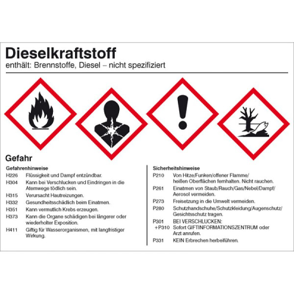 Stein HGS HGS etiket gevaarlijke stoffen, dieselbrandstof, 21.b2052
