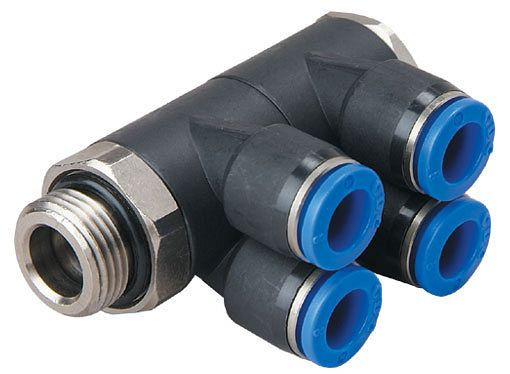 timmer B-YVTEd2-4-1/8-KU, Y-verdelerschroefverbinding, cilindrisch, slang-Ø: 4 mm, schroefdraad: 1/8", VE: 5 stuks, 03180990