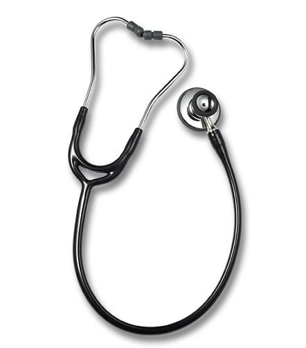 ERKA stethoscoop voor volwassenen met zachte oorstukjes, membraanzijde (dubbelmembraan) en trechterzijde, tweekanaalsslang Precise, kleur: zwart, 531.00000