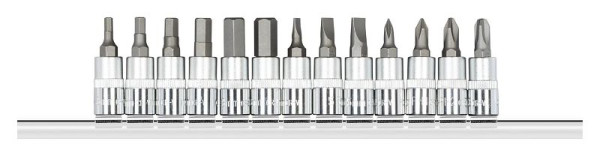 GEDORE rode schroevendraaierbits 1/4", binnenzeskant, sleuf, PH, op aansluitstrip, 13-delig, 3300022