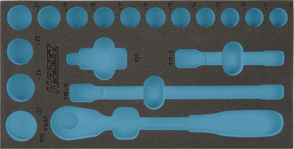 Hazet 2-componenten zachtschuim inleg, voor 163-191/18, 932/18, afmetingen / lengte: 342 mm x 172 mm, 163-191L