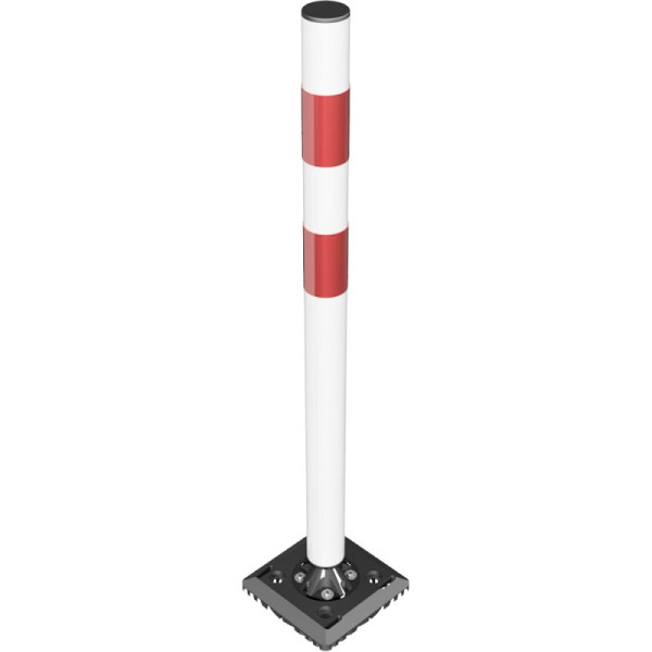 Stenen HGS afzetpaal -KICKBACK©-, aan alle zijden begaanbaar en overrijdbaar, vast/voor deuvels, inclusief voetplaat 200 x 200 mm, 4260b