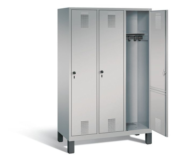 C+P Evolo garderobe, H1850xB1200xD500mm, kleur: wit aluminium, 48010-32 S10311