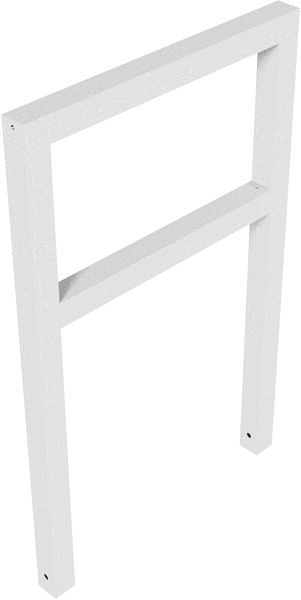 Schake leunbeugel van staalbuis, rechthoekige buis 60 x 60 mm, met dwarsbalk, totale breedte: 750 mm, thermisch verzinkt, 455_075