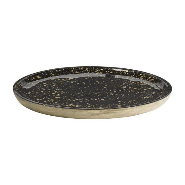 APS dienblad/bord "MANGO", mangohout, binnenkant epoxyharscoating, Ø 35,5 cm, 01058