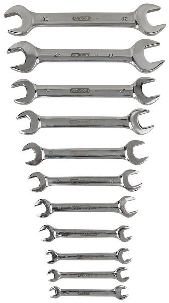 KS Tools RVS dubbele steeksleutelset, 11-delig, haaks, 964.2245