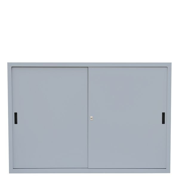 Lüllmann stalen schuifdeurkast, 1090 x 1600 x 450 mm, lichtgrijs/lichtgrijs, 550150