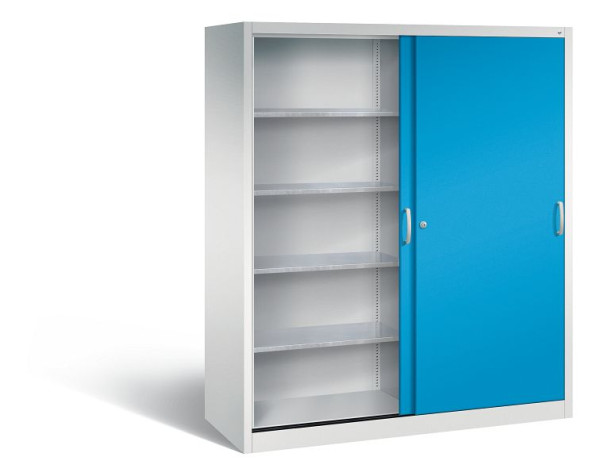 C+P schuifdeurkast Acurado, H1950xB1600xD600mm, kleur: lichtgrijs/lichtblauw, beugelgreep, 2169-00 S10094