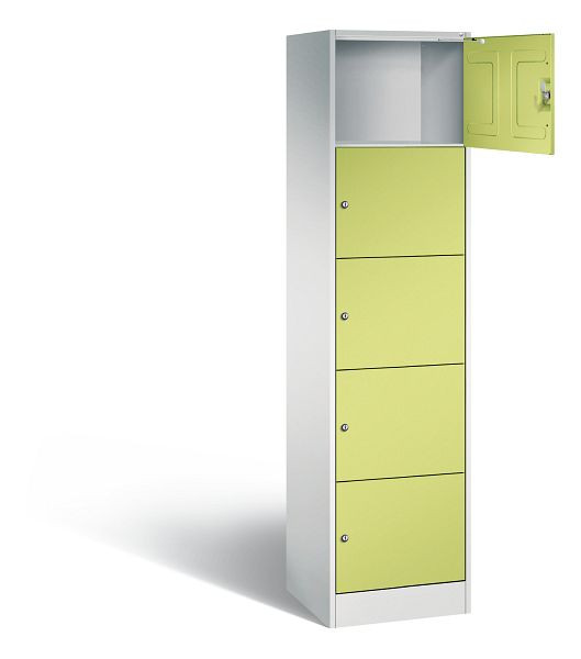 C+P lockerkast serie 8070, H1950xB460xD480mm, kleur: lichtgrijs / virid groen, 82700-10 S10298