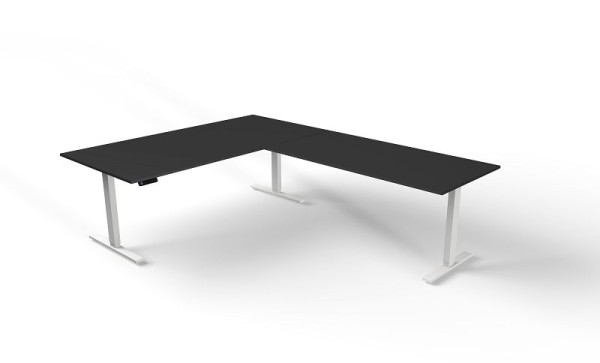 Kerkmann zit-statafel B 2000 x D 1000 mm met aanbouwelement, elektrisch in hoogte verstelbaar van 720-1200 mm, Move 3, kleur: antraciet, 10384213