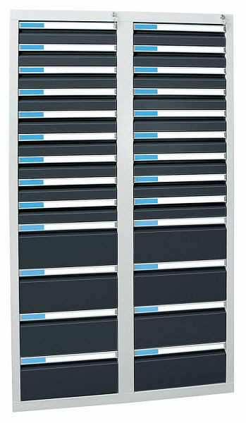 stumpf ladekast serie ESTA, RAL 7035/7016, 26 laden (18x100, 8x200 mm), 7604771