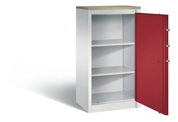 C+P brandbeveiligingskast Certos, H1226xB650xD500mm, kleur: lichtgrijs/robijnrood, handgreep, 3OH, 1160-000 S10427