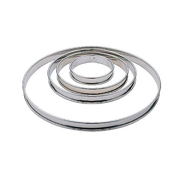 Matfer platte taartring RVS glad 20cm, E646