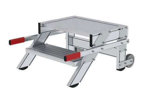 Krause mobiel werkplatform, van aluminium, 2 treden, tredebreedte 600 mm, 274506