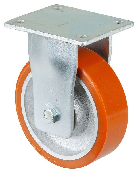 BS Rollen Zwaarlastwiel, bokwiel, wielbreedte 50 mm, wiel-Ø 160 mm, draagvermogen 850 kg, polyurethaan gegoten 95 Shore A, gegoten, kogellager, RR110.C10.160