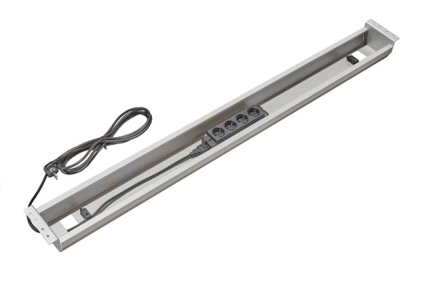 Hammerbacher kabelgoot KC16, voor 160 tafel, kleur: zilver, breedte: 126,2 cm, hoogte: 9,3 cm, VKC16/S