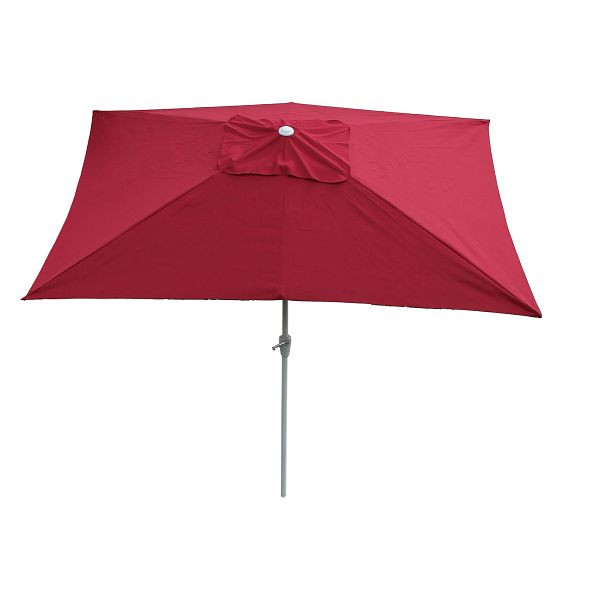 Mendler parasol N23, tuinparasol, 2x3m rechthoekig, kantelbaar, polyester/aluminium 4,5kg, bordeaux, 17309