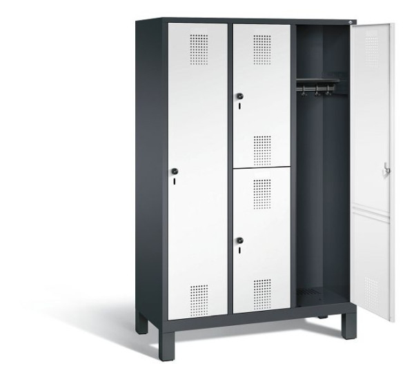 C+P cijferslot Evolo, H1850xB1200xD500mm, kleur: zwartgrijs / verkeerswit, 48610-32 S10025
