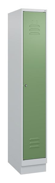 C+P luierkluis Classic PLUS met middenwand, bodem, 1800x300x500mm, 7035/6011, cilinderslot, 0800207-10F S10021