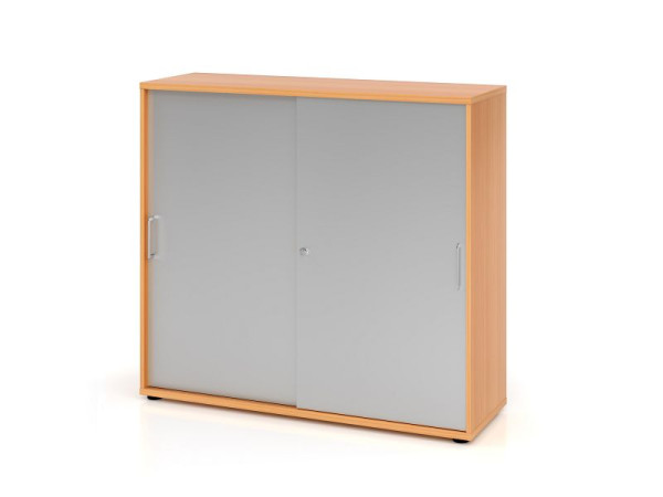 Hammerbacher schuifdeurkast 1753S BS, 3 OH, romp: beuken / voorkant: zilver, 120 x 40 x 110 cm (BxDxH), V1753S/6/S/BS