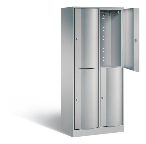 C+P locker dubbellaags Resisto, H1950xW772xD540mm, kleur: wit aluminium, 8270-272 S10160