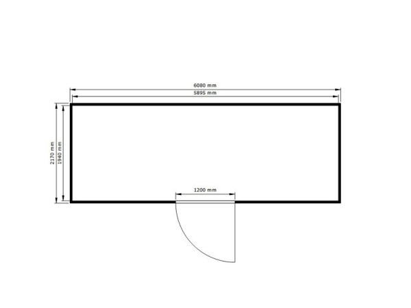SÄBU SAFE Tank STI 1900 ALG, geïsoleerd, volledig gemonteerd, met kunststofcoating RAL 9002, 6.380 x 2.170 x 2.560 mm