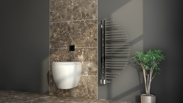 MERT design handdoekradiator AYCAN chroom, 500 x 1000 mm, centrale aansluiting, 5-AYCAN-50x100-CM