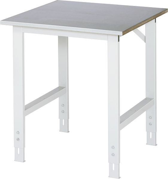 RAU werktafel serie Tom (6030) - in hoogte verstelbaar, werkblad met plaatstalen bekleding, 750x760-1080x800 mm, 06-625S80-07.12