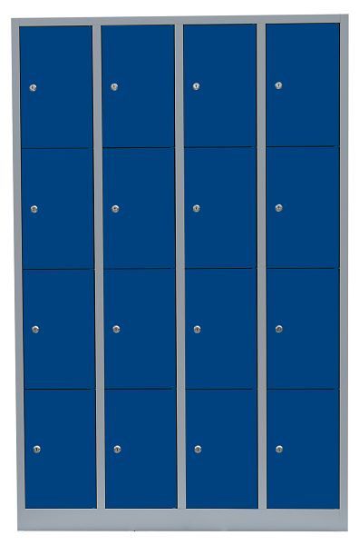 Lüllmann stalen compartimentenkast, 1800 x 1170 x 500 mm, lichtgrijs/gentiaanblauw, 520441