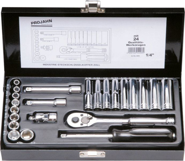 Projahn 1/4" inch dopsleutelset 23 delig, 4008