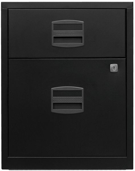 Bisley mobiele zijkast PFA, 1 universele lade, 1 HR lade, zwart, PFAM1S1F633