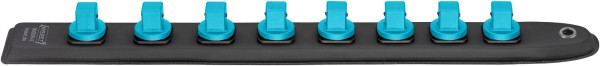 Hazet SmartRail, vierkant, hol 12,5 mm (1/2 inch), magnetische onderkant, met 8x 1/2" vierkante doppen, 900SR-8