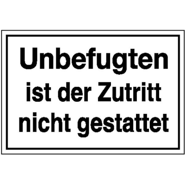 Steen HGS informatiebord ter identificatie van het bedrijf, ongeautoriseerde toegang is niet toegestaan, 300x200mm/kunststof (polystrol), 41.5105