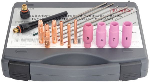 ELMAG accessoires en slijtdelenset 18-delig SR 18/26 voor TIG-omvormer 'AC/DC' tot 220 A, 00083