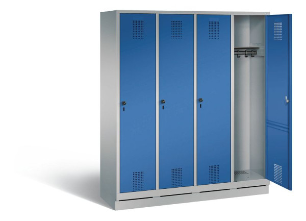 C+P garderobe Evolo, H1800xW1590xD500mm, kleur: wit aluminium / gentiaanblauw, 48020-42 S10616