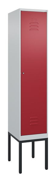 C+P Umkleidespind Classic PLUS, Gestell, 2120x400x500mm, 7035/3003, Zylinderschloss, 0800307-12 S10016