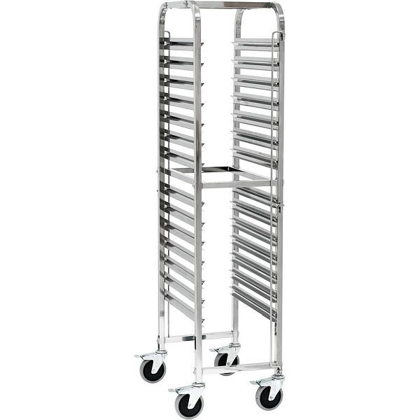 Stalgast dienbladenwagen van roestvrij staal, geschikt voor 14 x GN 1/1, 380 x 550 x 1735 mm (BxDxH), LT0706011