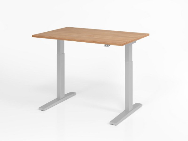 Hammerbacher bureau XMKA12, 120 x 80 cm, blad: walnoot, 25 mm dik, ABS dikke rand, rechthoekige vorm, VXMKA12/N/S